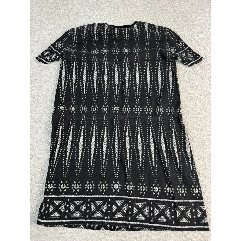 Tory Burch Dress Womens XS Black‎ Geometric Pima Cotton T-Shirt Casual Mini